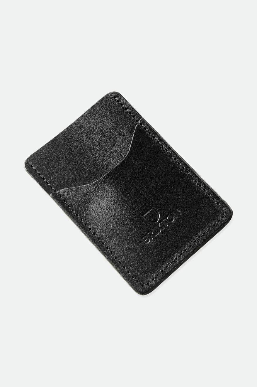 Brixton Artifact Bőr Card Holder Wallet Unisex Kiegészítők Fekete | LPYX-48392