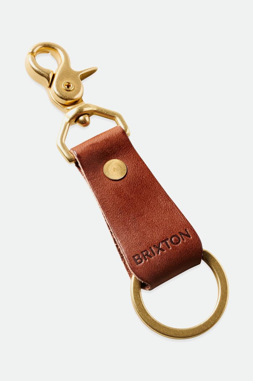 Brixton Artifact Bőr Key Clip Unisex Kiegészítők Barna | MHPT-17863