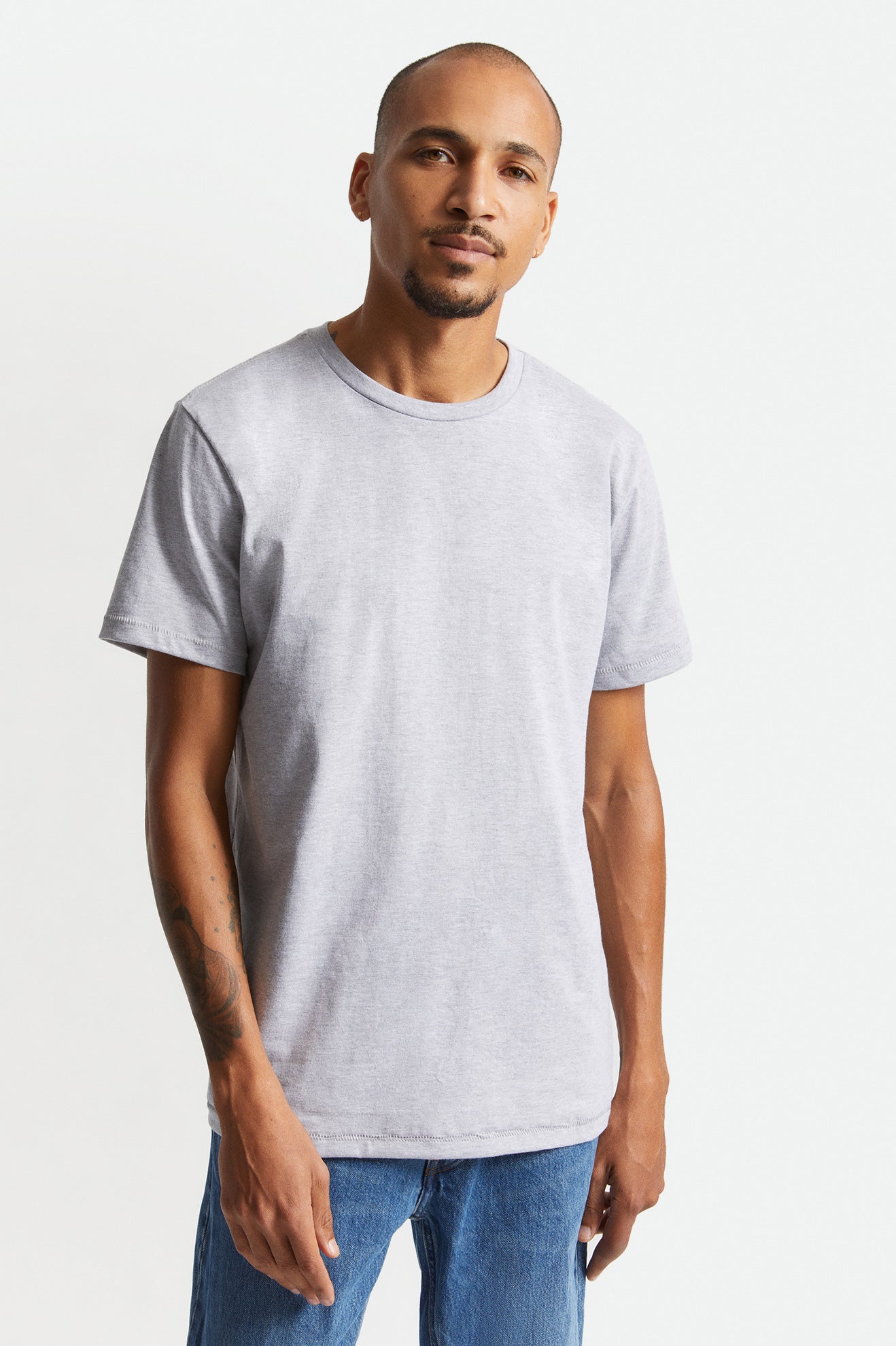 Brixton Basic S/S Tailored Férfi Felsők Szürke | DRKZ-82039