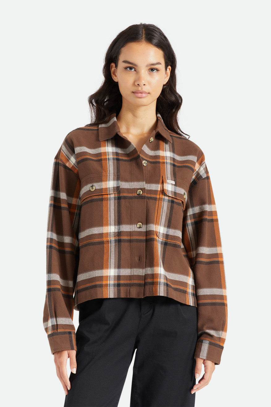 Brixton Bowery L/S Női Flanel Felsők Barna | NGQT-27569