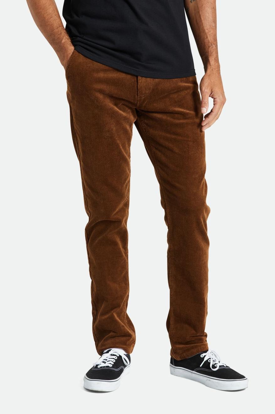 Brixton Choice Chino Regular Férfi Nadrág Barna | XZOR-59468