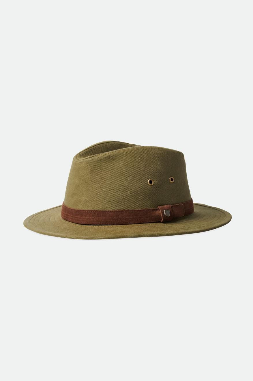 Brixton Messer Utility Adventure Fedora Női Fedoras Olivazöld | EUPF-12509