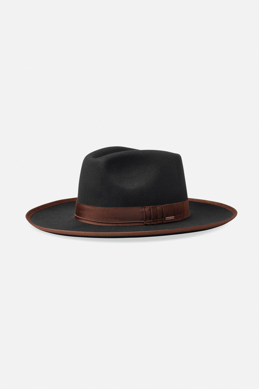 Brixton Reno Fedora Női Fedoras Fekete Barna | RXIF-62789