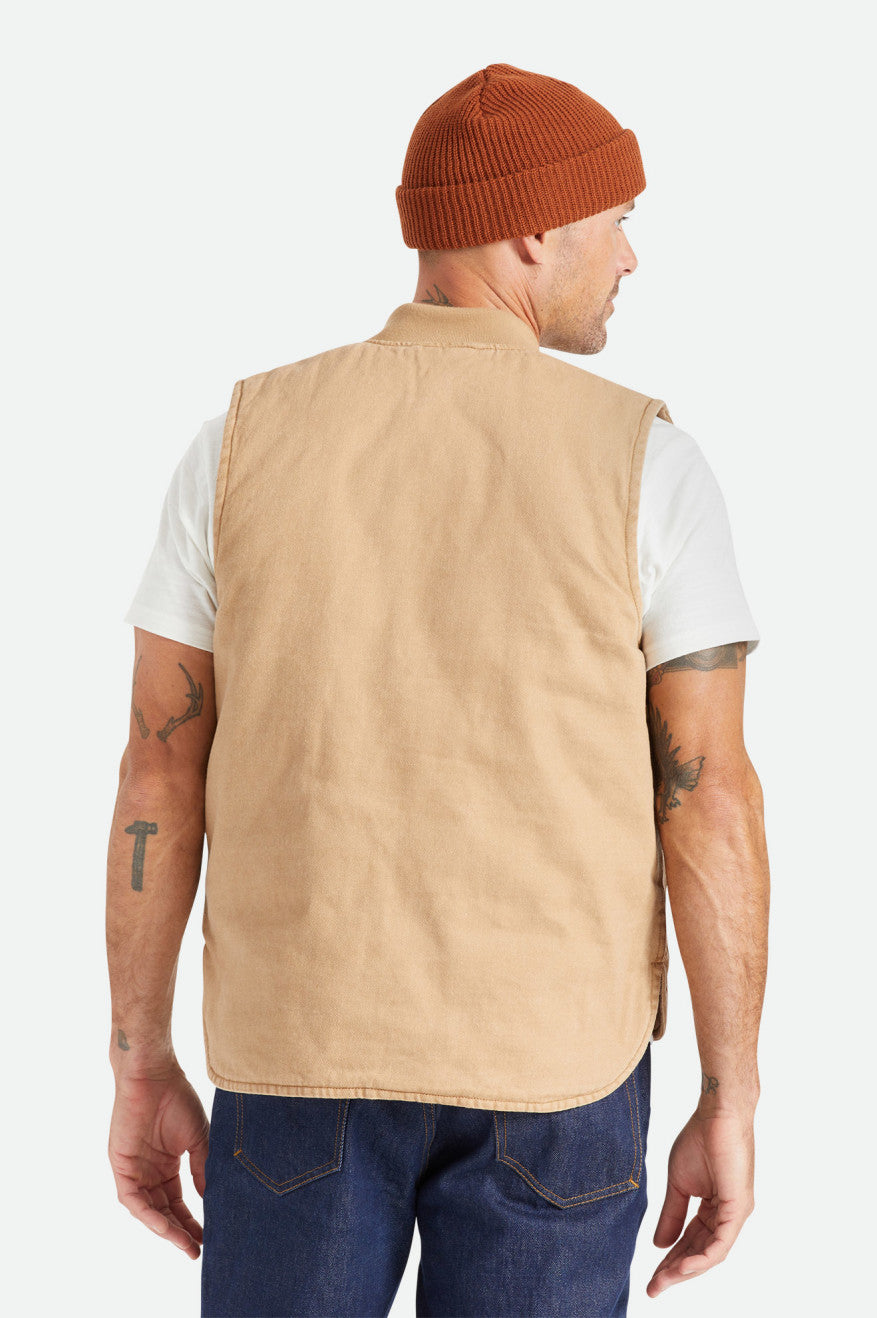 Brixton Abraham Reversible Vest Férfi Kabát Bézs | WQLS-43782