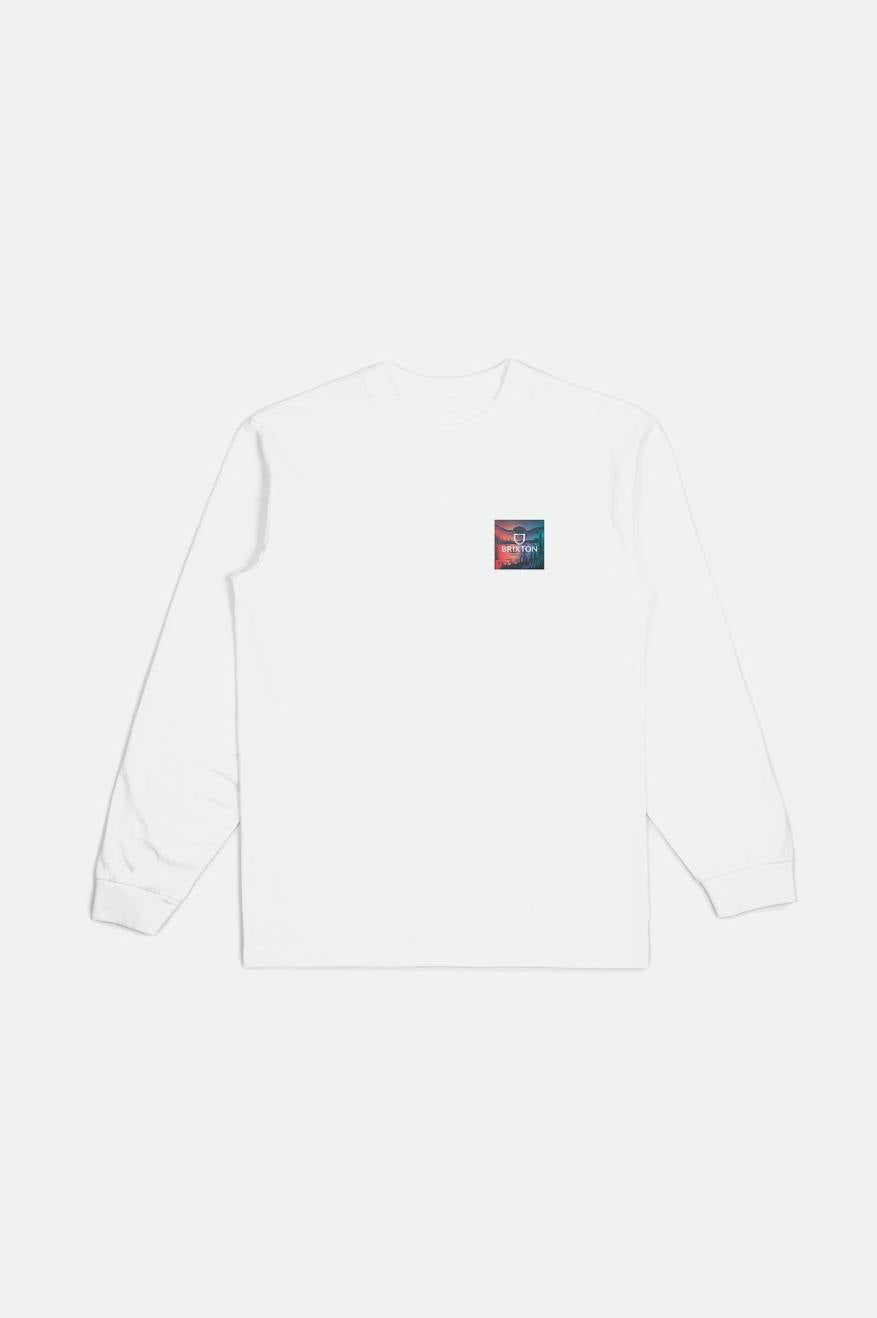 Brixton Alpha Square L/S Standard Férfi Felsők Fehér | ARGQ-54230