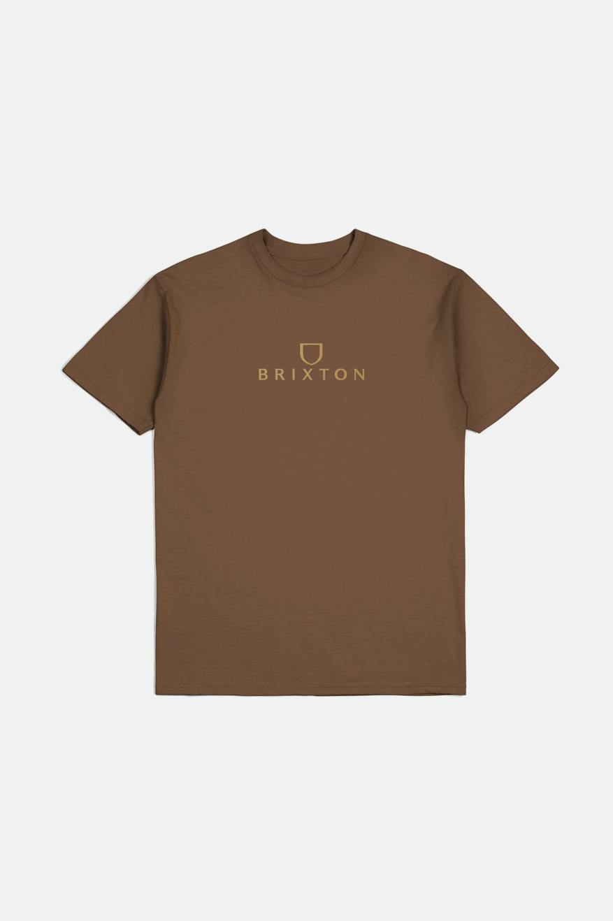 Brixton Alpha Thread S/S Standard Férfi Felsők Barna | AZFD-97504