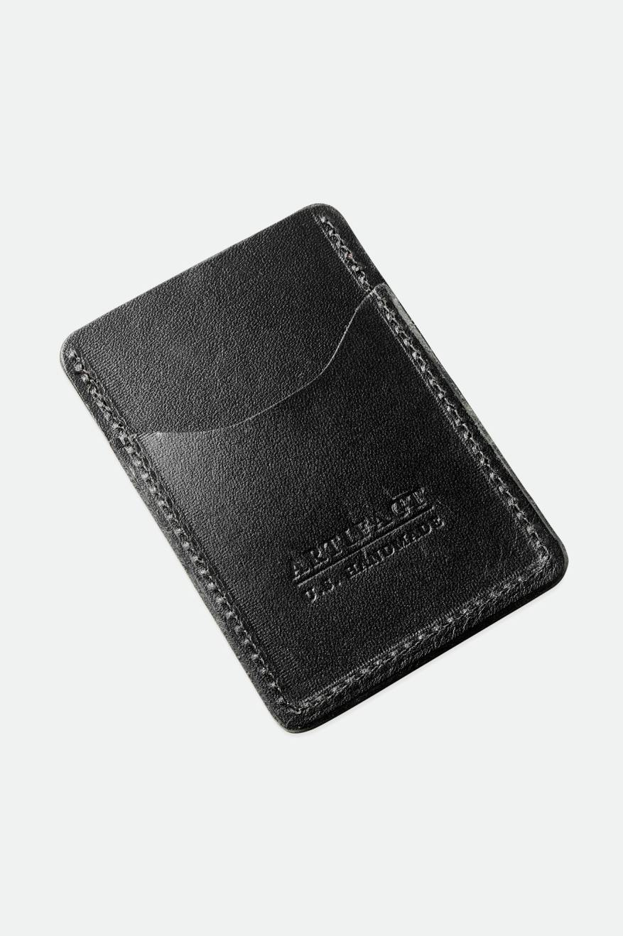 Brixton Artifact Bőr Card Holder Wallet Unisex Kiegészítők Fekete | LPYX-48392