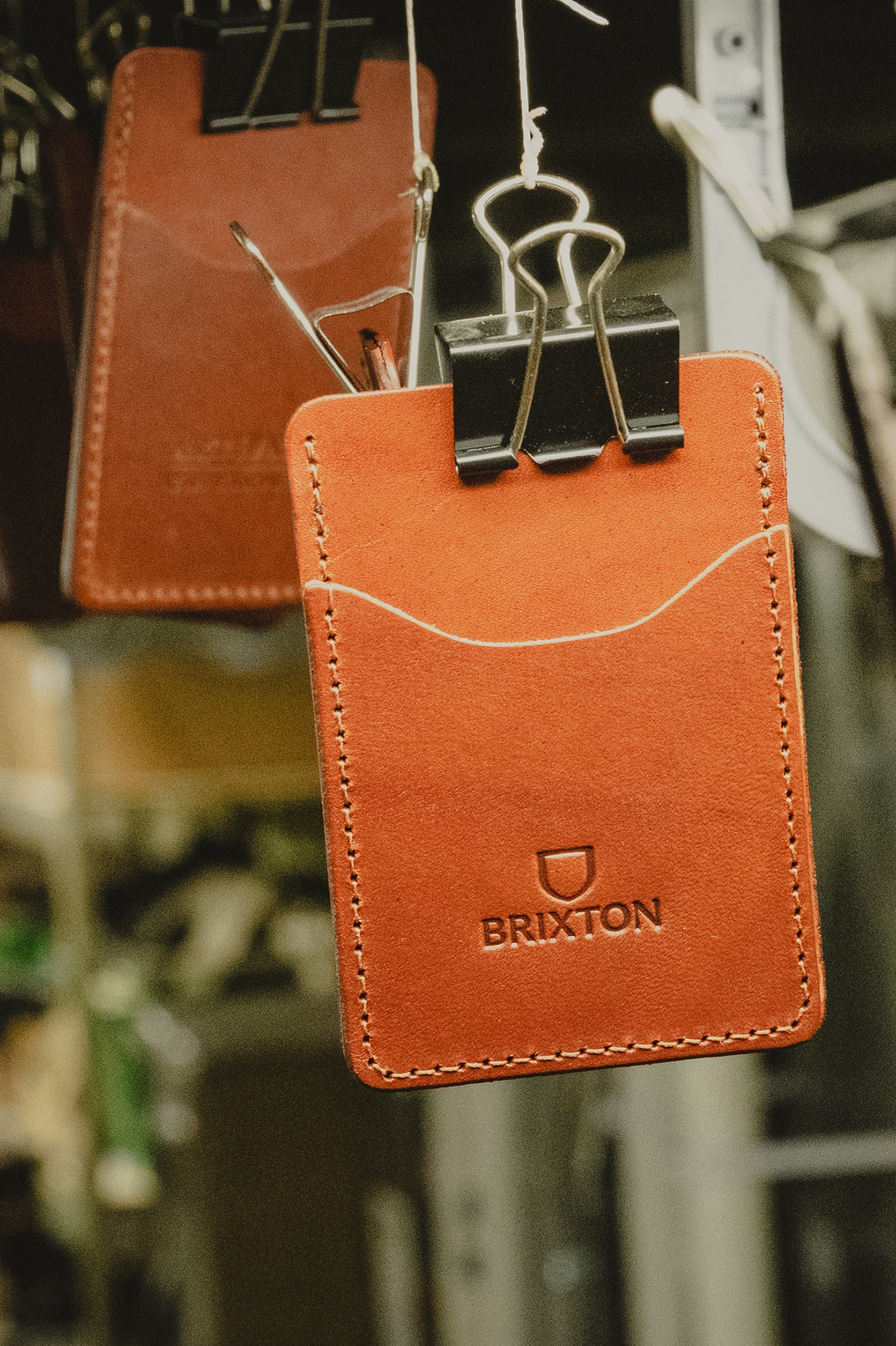 Brixton Artifact Bőr Card Holder Wallet Unisex Kiegészítők Fekete | LPYX-48392