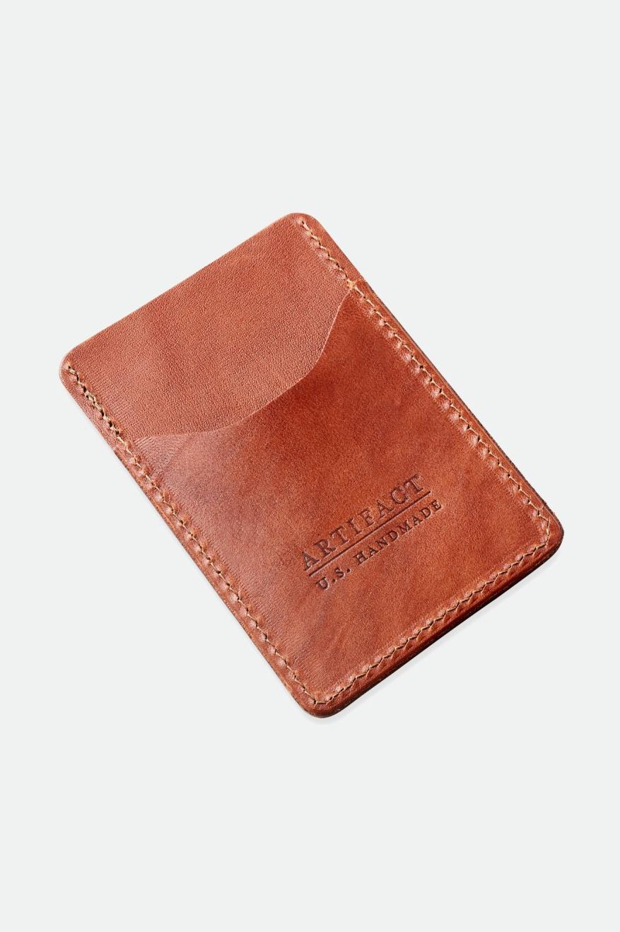 Brixton Artifact Bőr Card Holder Wallet Unisex Kiegészítők Barna | RQNI-25901