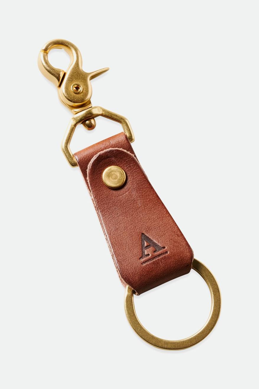 Brixton Artifact Bőr Key Clip Unisex Kiegészítők Barna | MHPT-17863