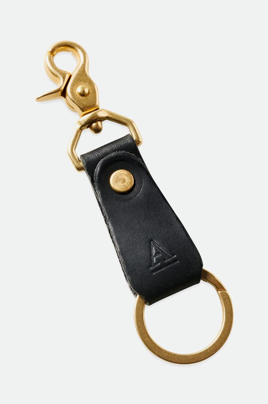 Brixton Artifact Bőr Key Clip Unisex Kiegészítők Fekete | ZILK-10325