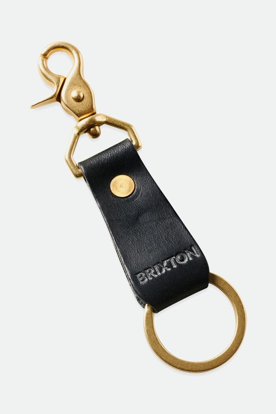 Brixton Artifact Bőr Key Clip Unisex Kiegészítők Fekete | ZILK-10325