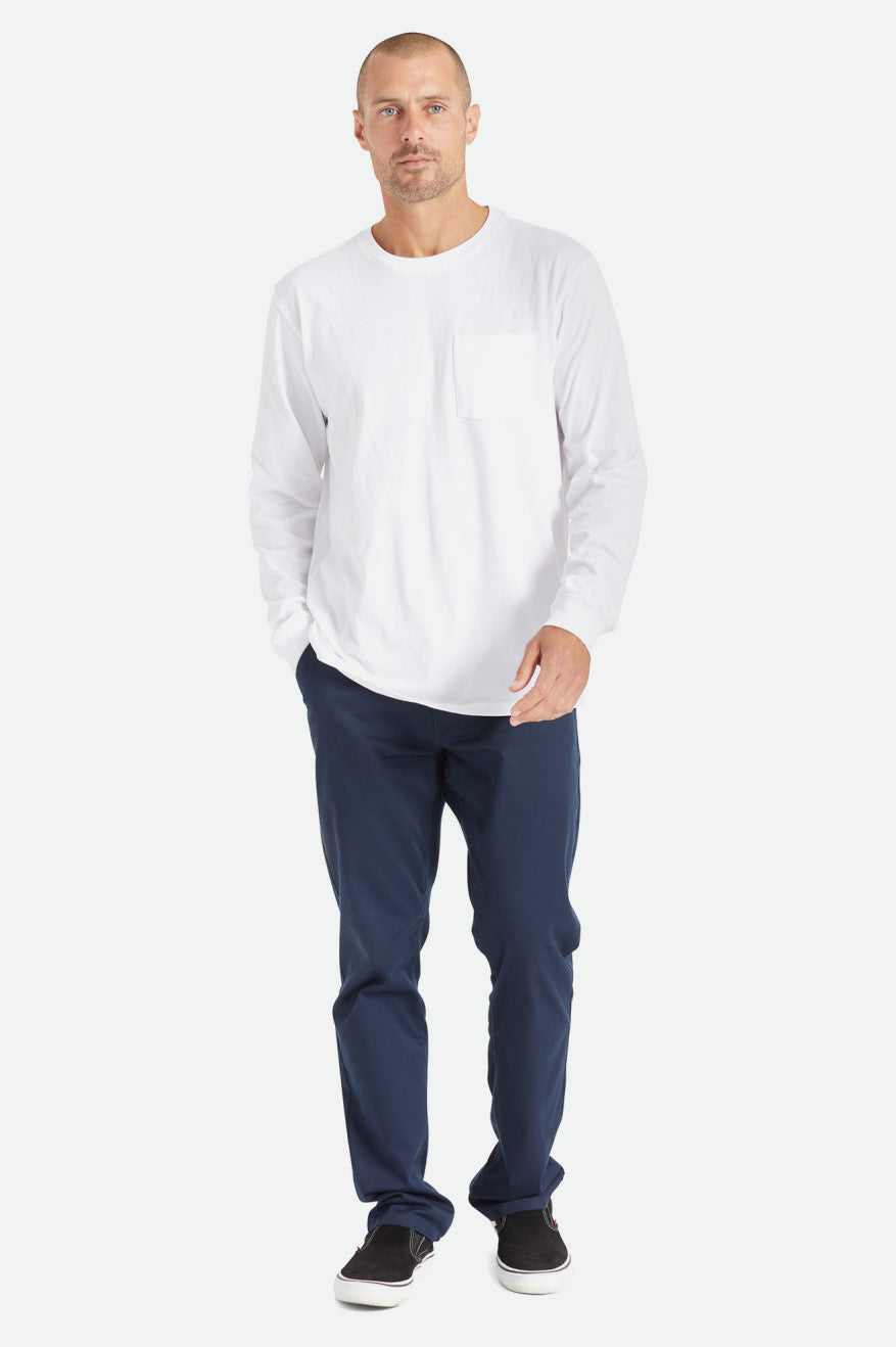 Brixton Basic L/S Pocket Férfi Felsők Fehér | BFIH-98263