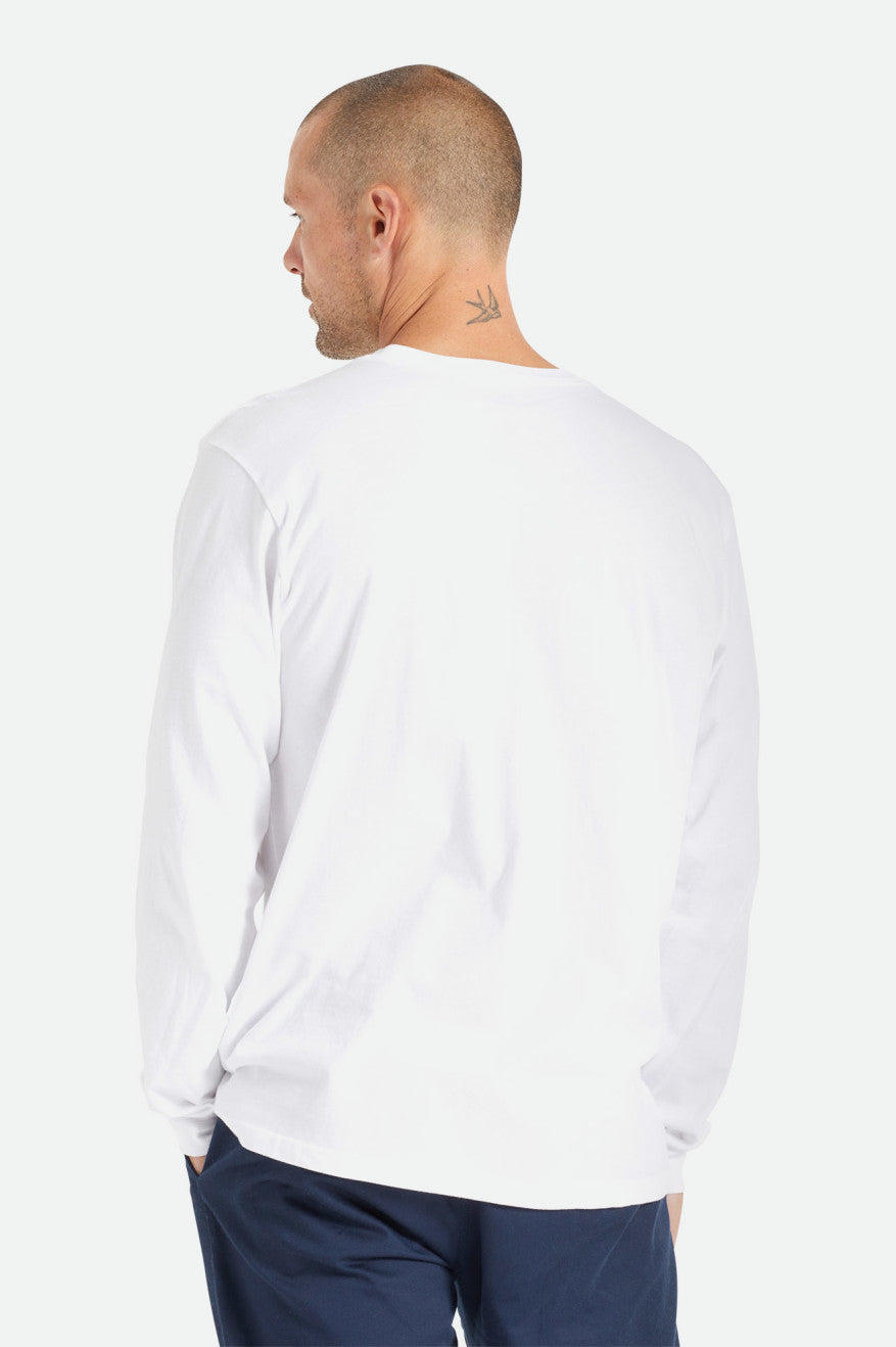 Brixton Basic L/S Pocket Férfi Felsők Fehér | BFIH-98263