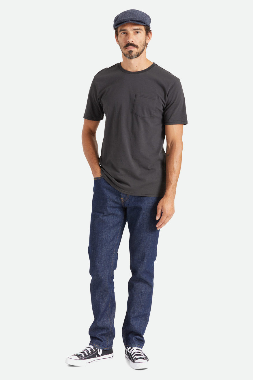 Brixton Basic S/S Pocket Férfi Felsők Fekete | TWXM-64980