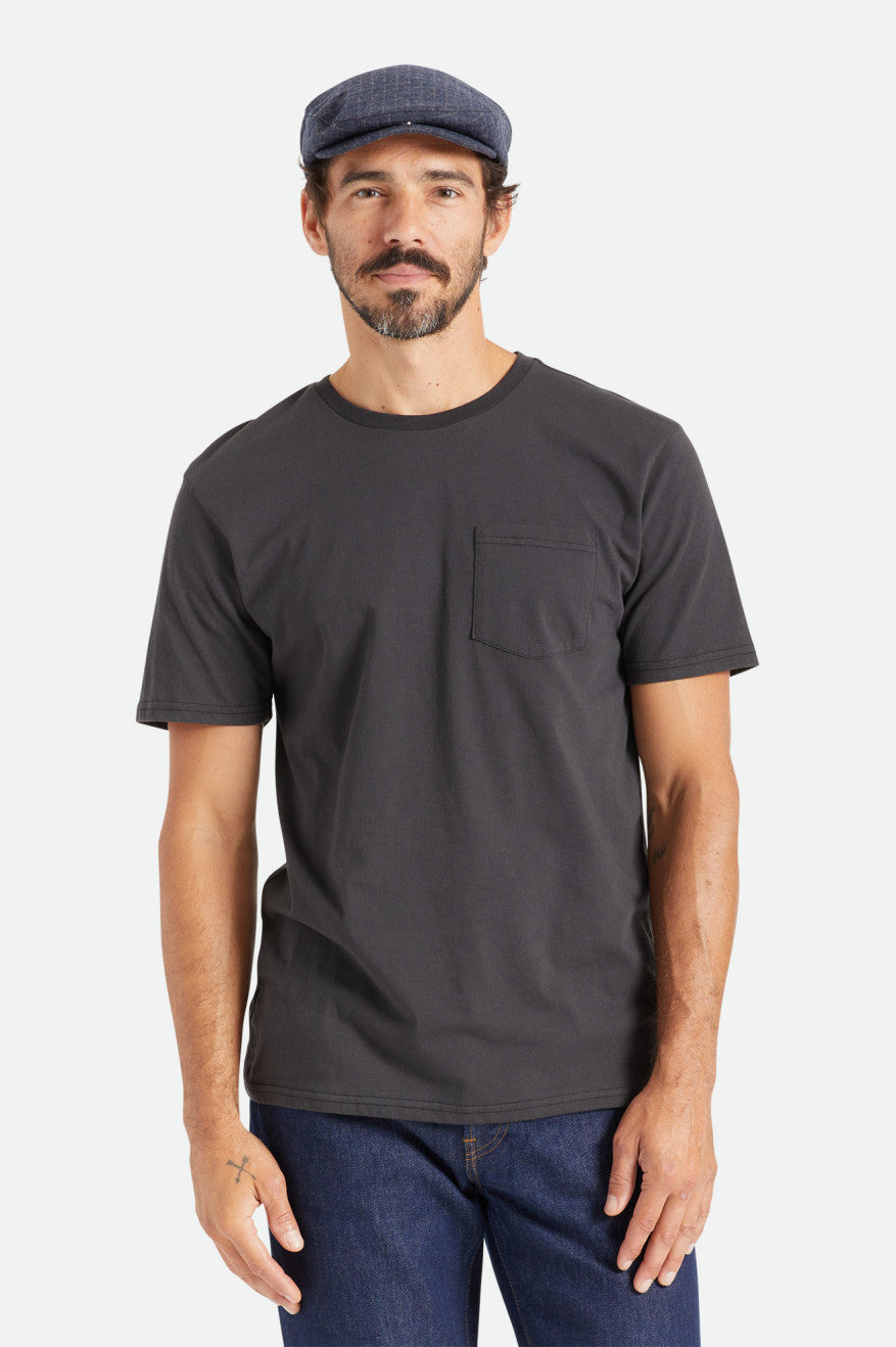 Brixton Basic S/S Pocket Férfi Felsők Fekete | TWXM-64980