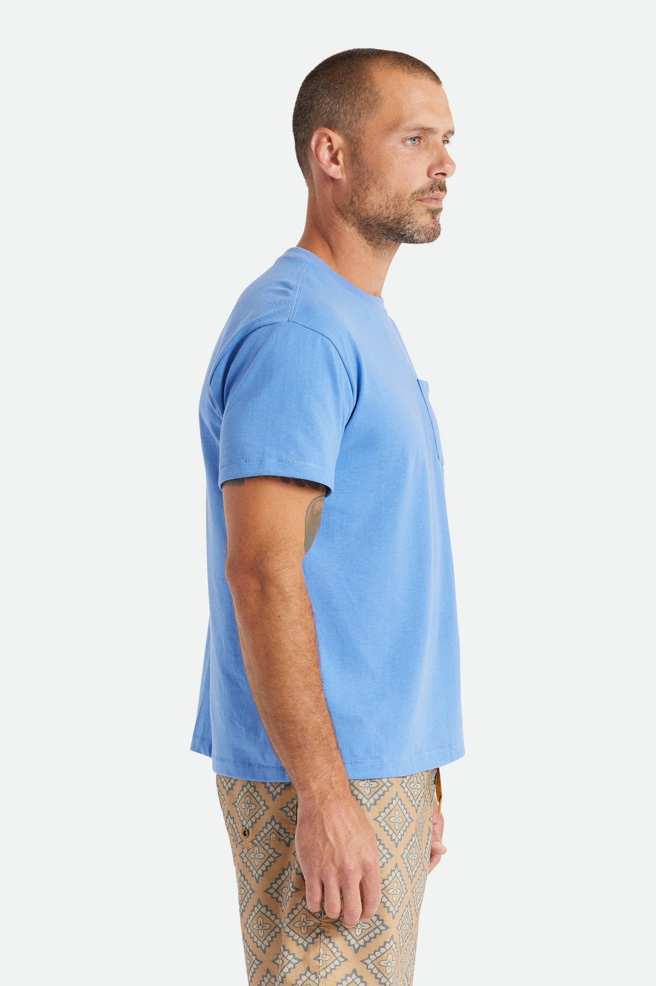 Brixton Basic S/S Pocket Férfi Felsők Kék | WNCX-17904