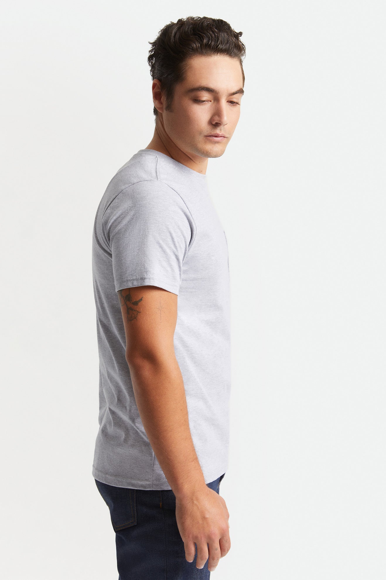 Brixton Basic S/S Pocket Férfi Felsők Szürke | WCAO-40586