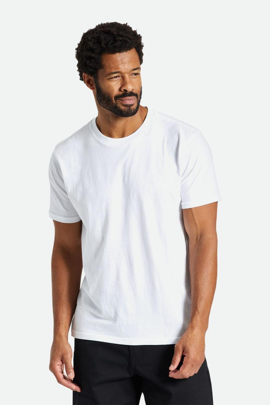 Brixton Basic S/S Tailored Férfi Felsők Fehér | DGBY-09521