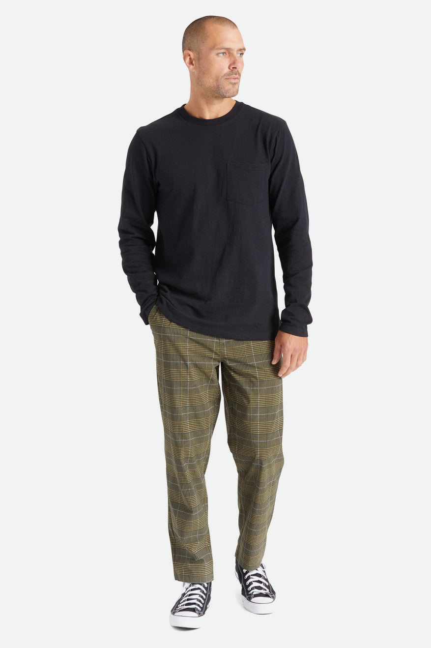 Brixton Basic Slub L/S Pocket Férfi Felsők Fekete | SKCQ-67342