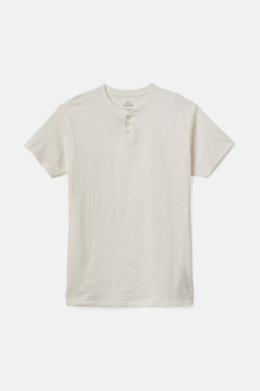 Brixton Basic Slub S/S Henley Férfi Felsők Fehér | IZWQ-23450