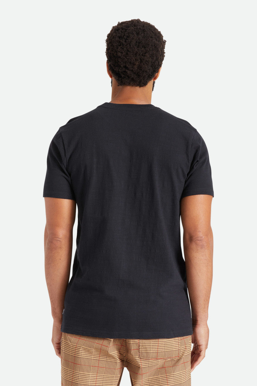 Brixton Basic Slub S/S Pocket Férfi Felsők Fekete | PVUW-50742