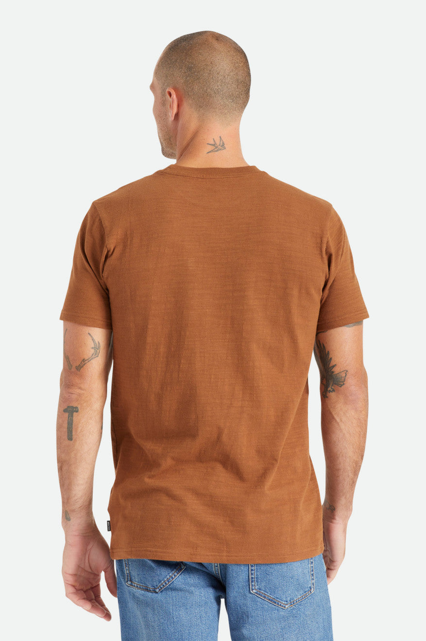 Brixton Basic Slub S/S Pocket Férfi Felsők Barna | RACL-10859