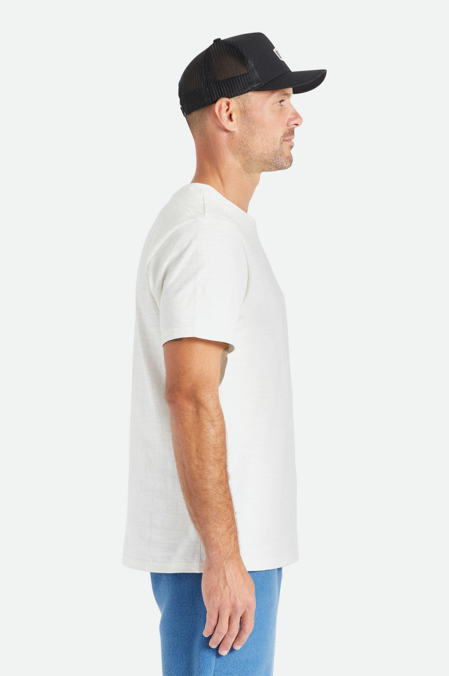 Brixton Basic Slub S/S Pocket Férfi Felsők Fehér | ZMAE-70124