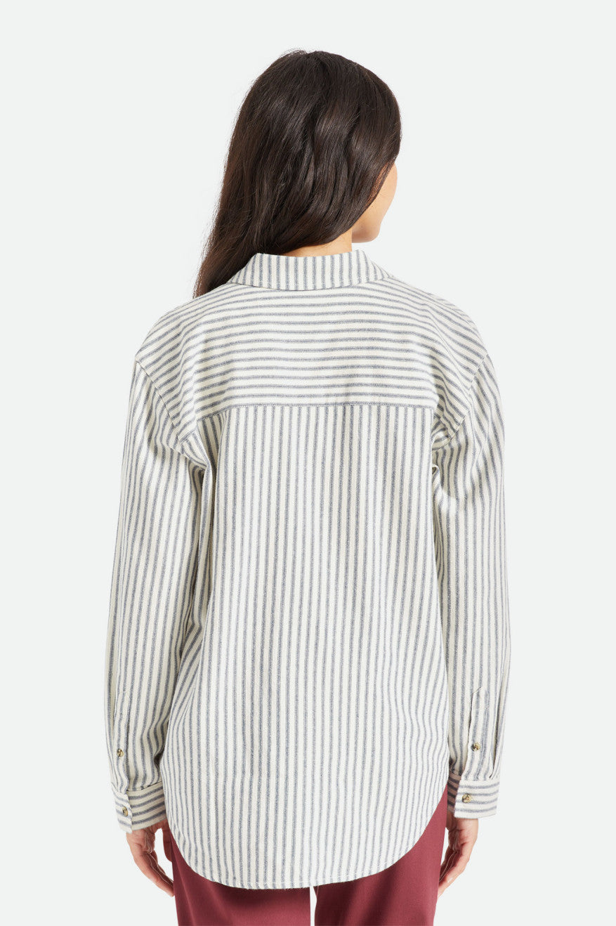 Brixton Bowery Boyfriend L/S Női Felsők Stripes | BTML-43908