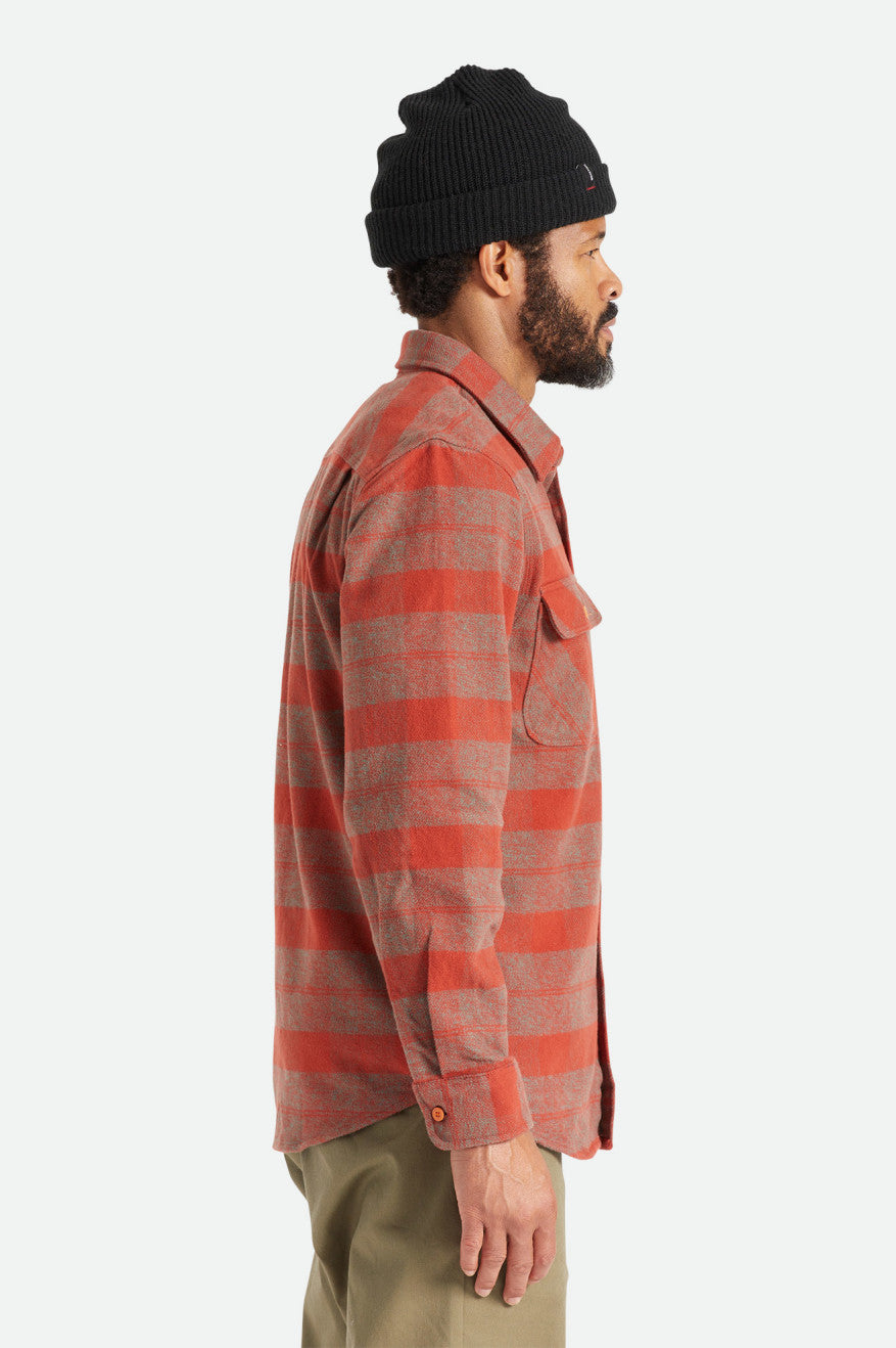 Brixton Bowery Heavy Weight L/S Férfi Flanel Felsők Piros | FXNP-17285