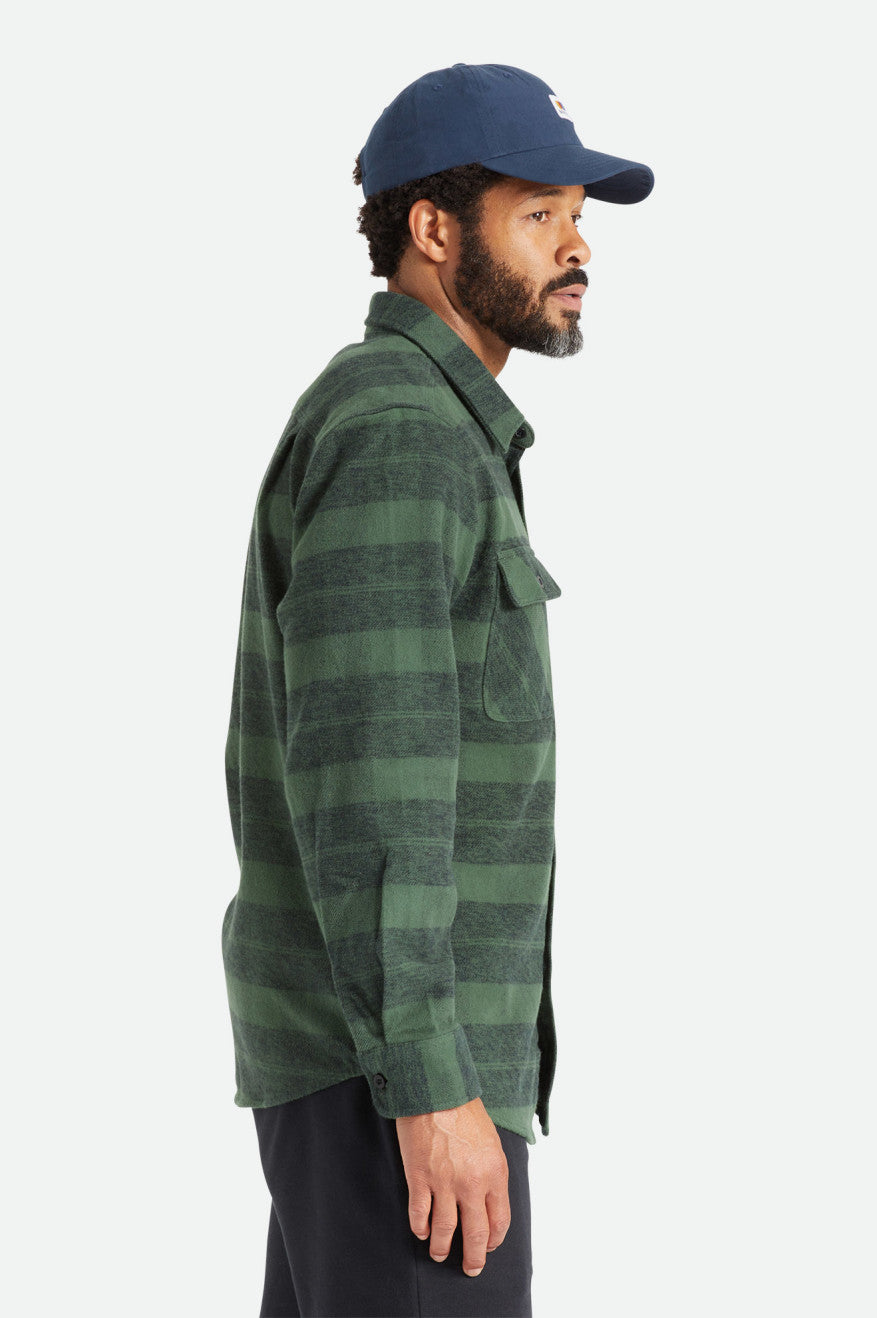 Brixton Bowery Heavy Weight L/S Férfi Flanel Felsők Zöld | XYCL-06357