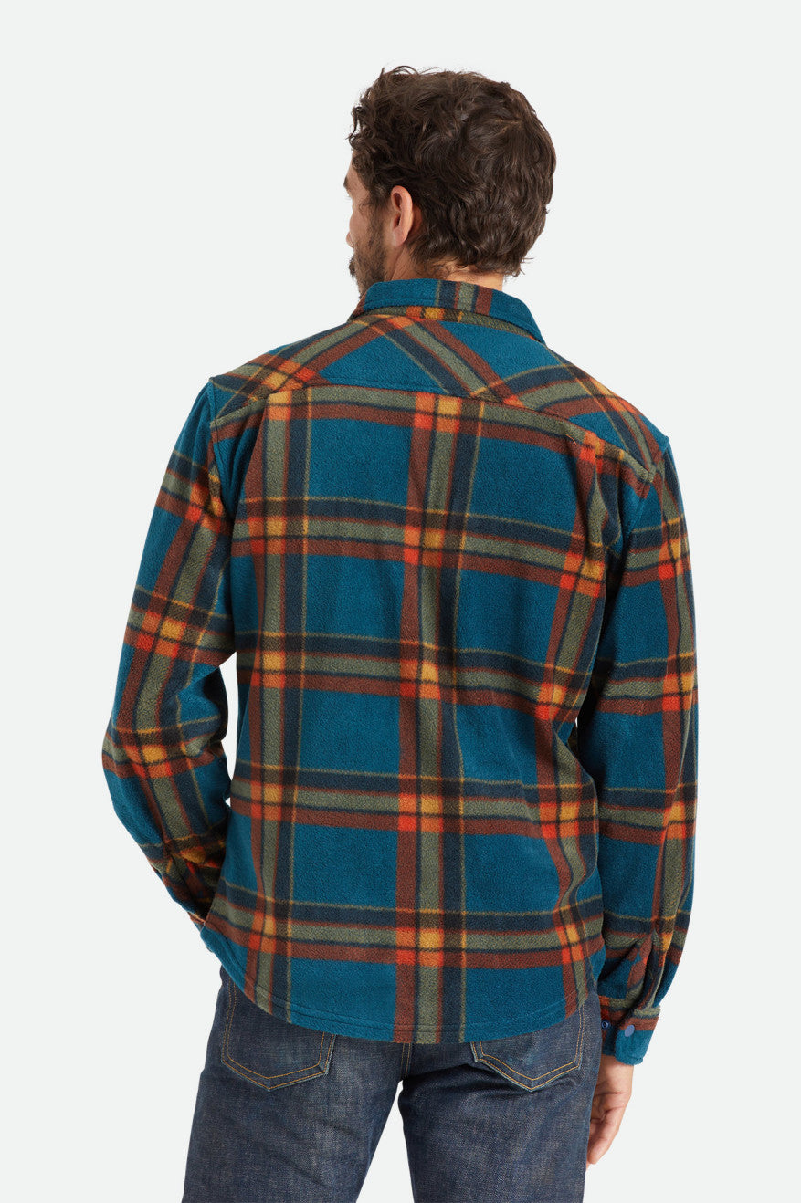 Brixton Bowery L/S Arctic Stretch Fleece Férfi Flanel Felsők Mélykék | OQNK-95083