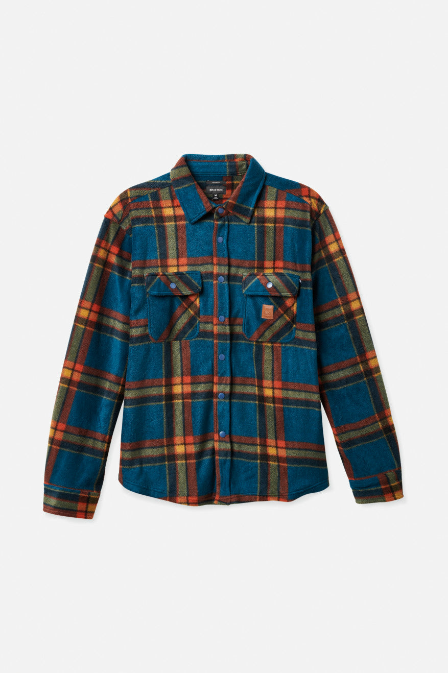 Brixton Bowery L/S Arctic Stretch Fleece Férfi Flanel Felsők Mélykék | OQNK-95083