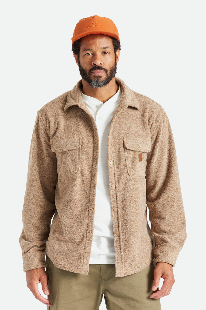 Brixton Bowery L/S Arctic Stretch Fleece Férfi Flanel Felsők Bézs | WURZ-41362