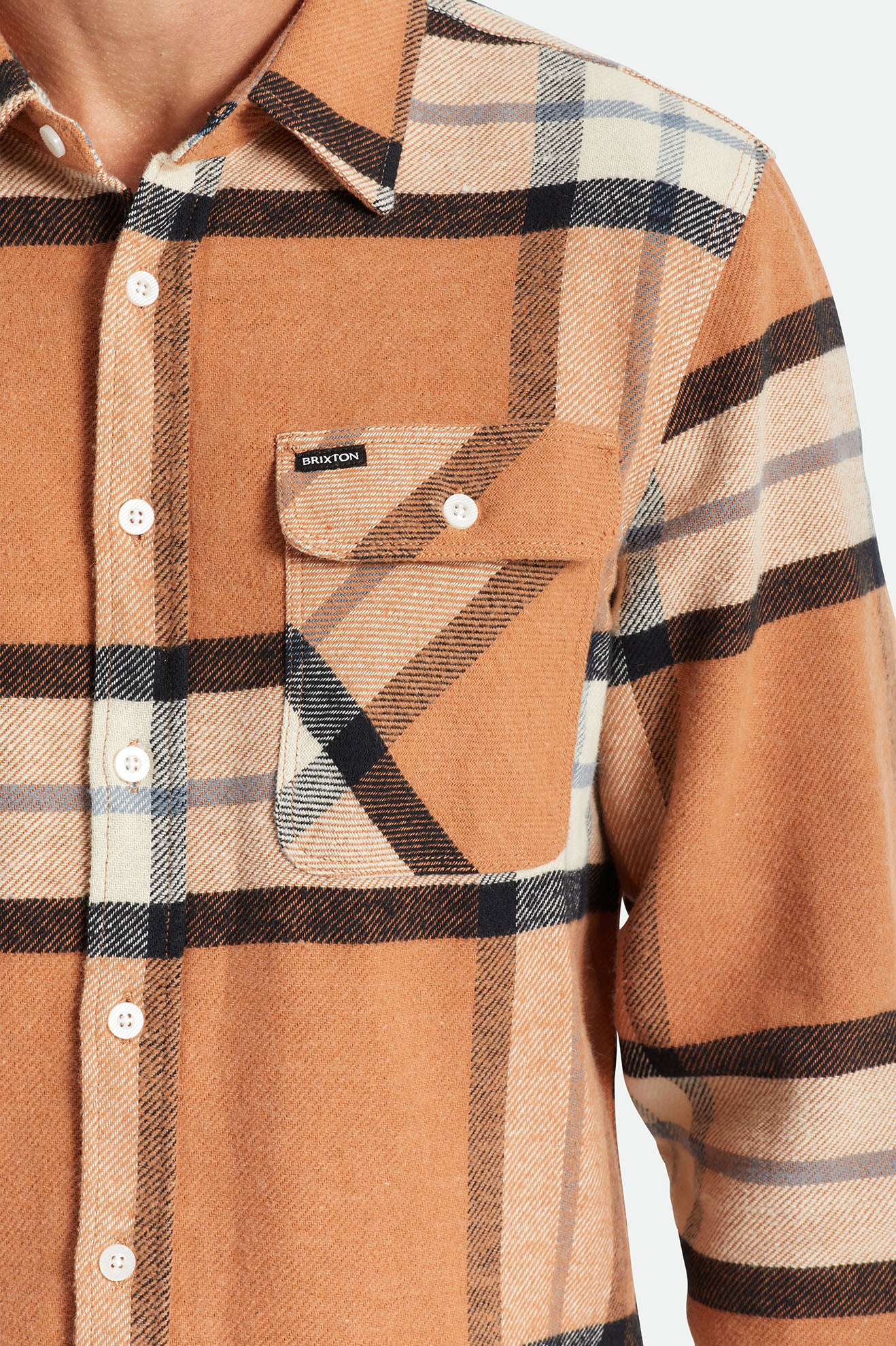 Brixton Bowery L/S Férfi Flanel Felsők Bézs | PILR-81564