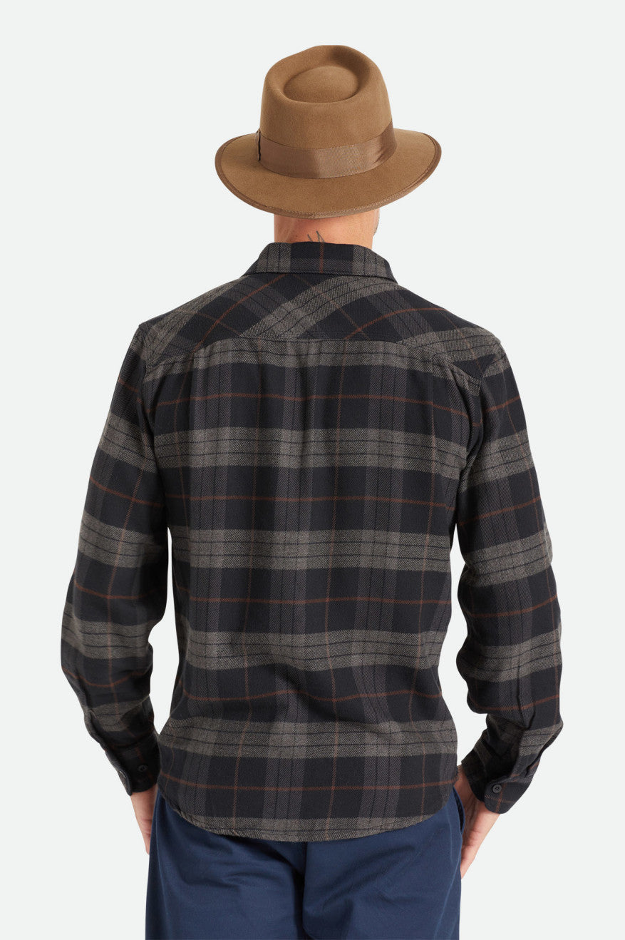 Brixton Bowery L/S Férfi Flanel Felsők Fekete Szürke | DYAI-93867