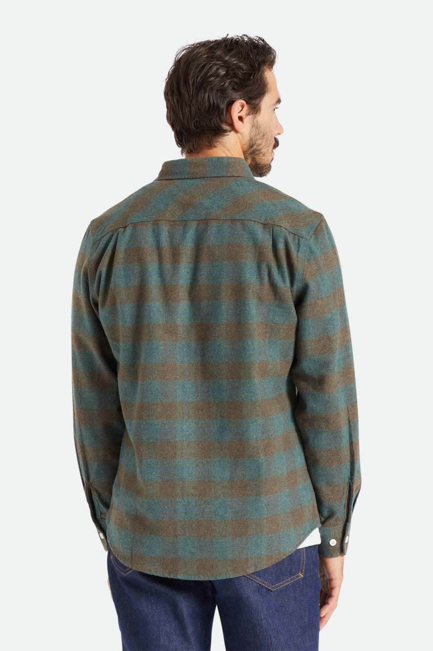 Brixton Bowery L/S Férfi Flanel Felsők Kék | QYTR-45381