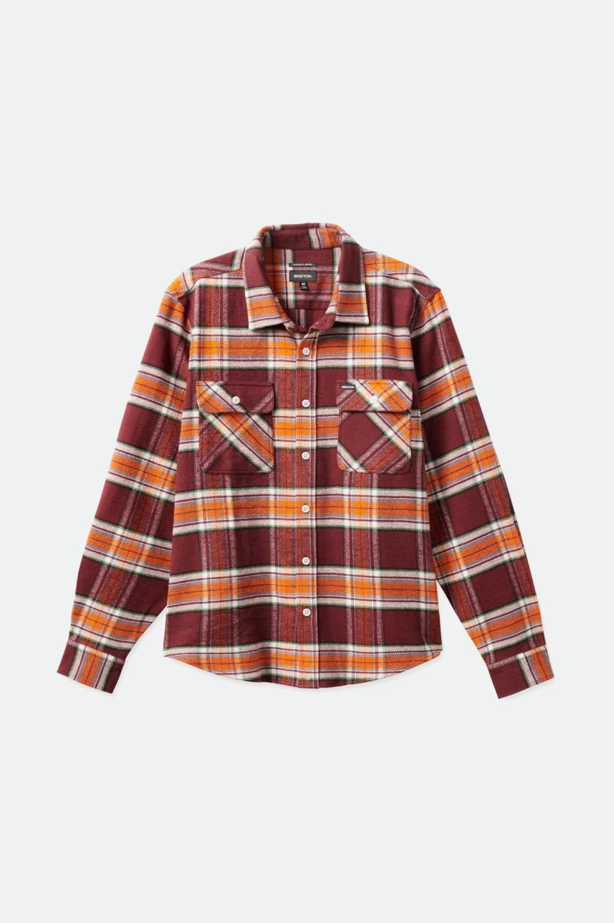 Brixton Bowery L/S Férfi Flanel Felsők Narancssárga | IKYW-32701