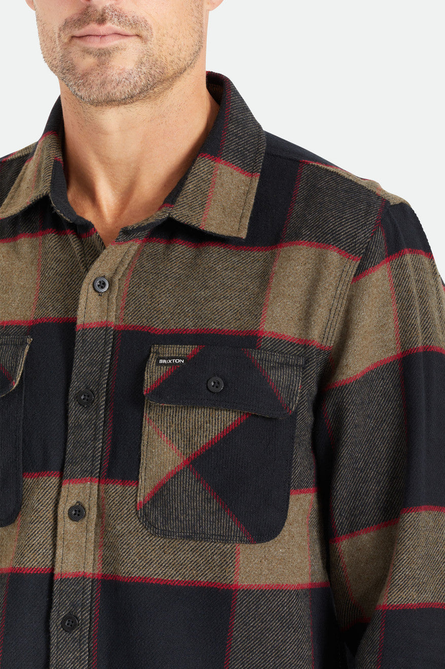 Brixton Bowery L/S Férfi Flanel Felsők Szürke | VXTC-19642