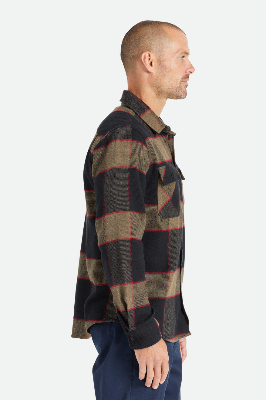 Brixton Bowery L/S Férfi Flanel Felsők Szürke | VXTC-19642