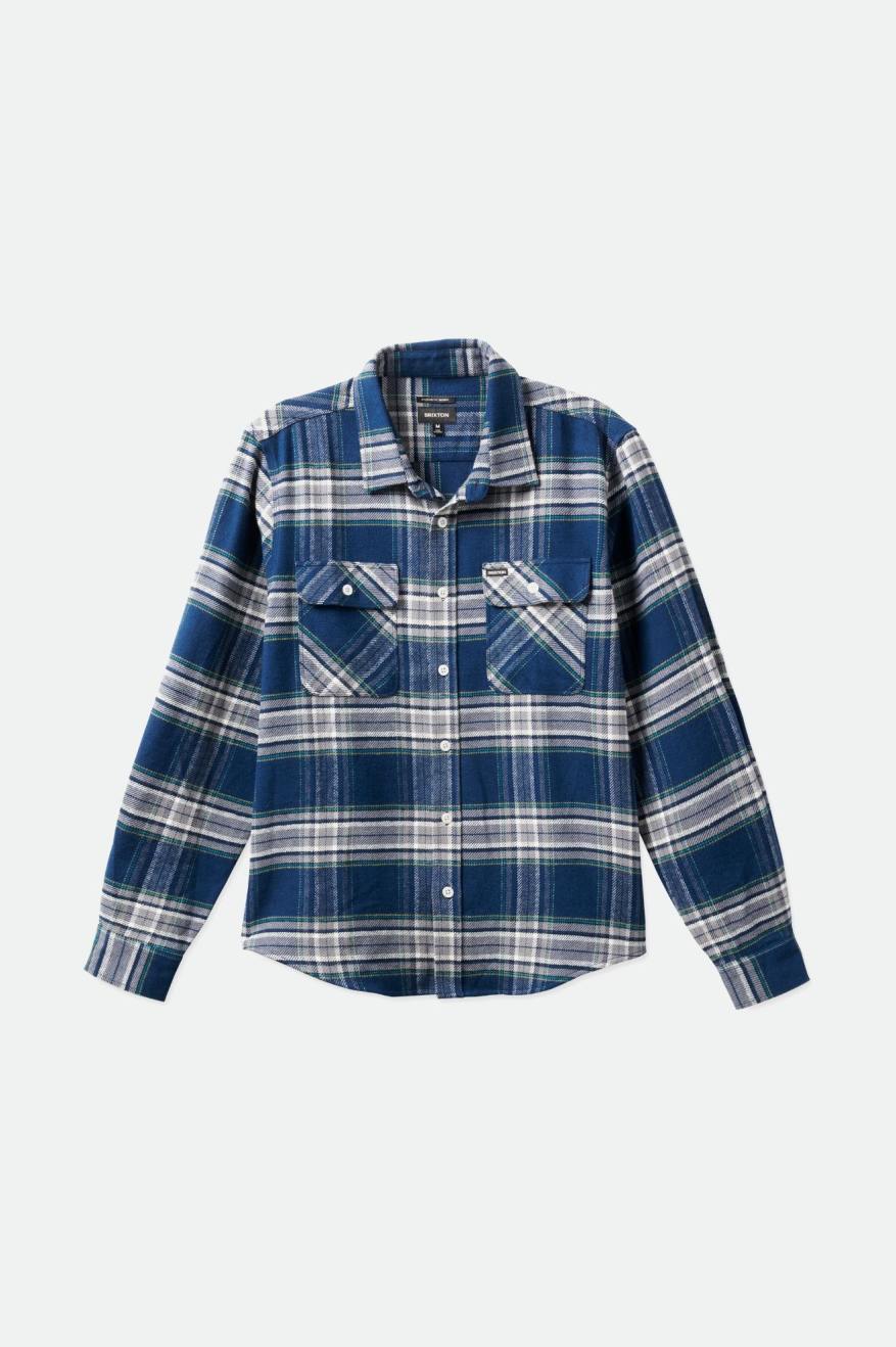 Brixton Bowery L/S Férfi Flanel Felsők Szürke | WRGC-46350