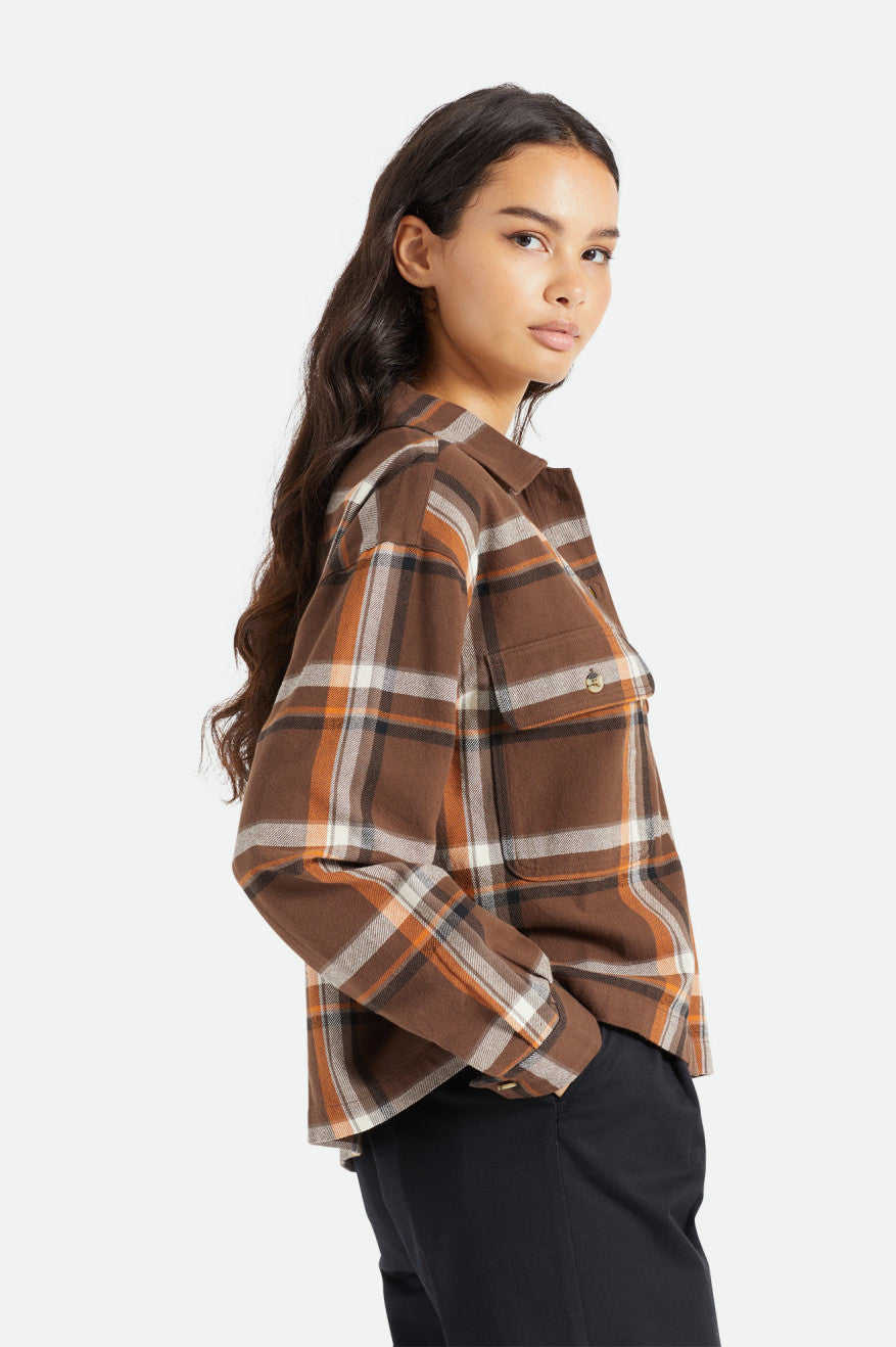 Brixton Bowery L/S Női Flanel Felsők Barna | NGQT-27569