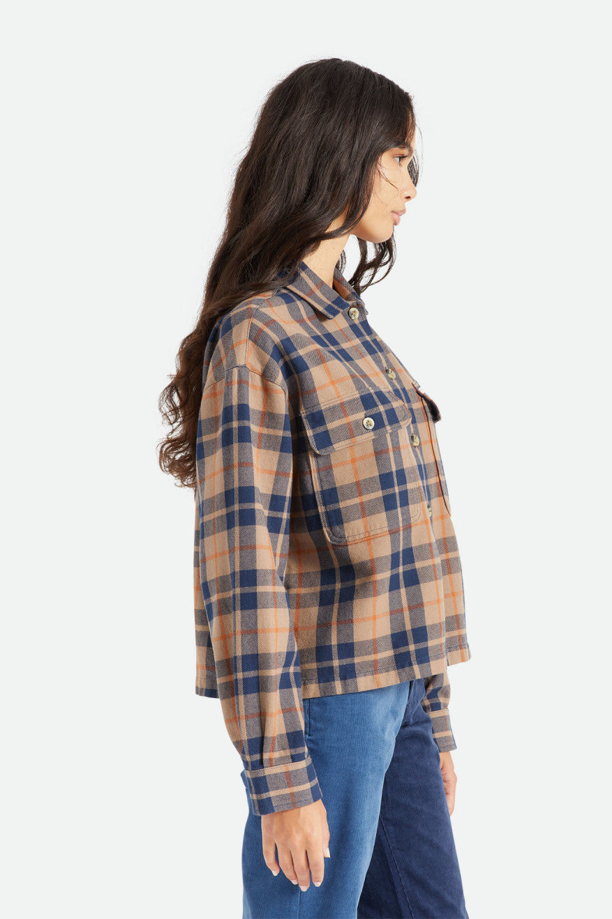 Brixton Bowery L/S Női Flanel Felsők Mélyzöld | YNXD-96247