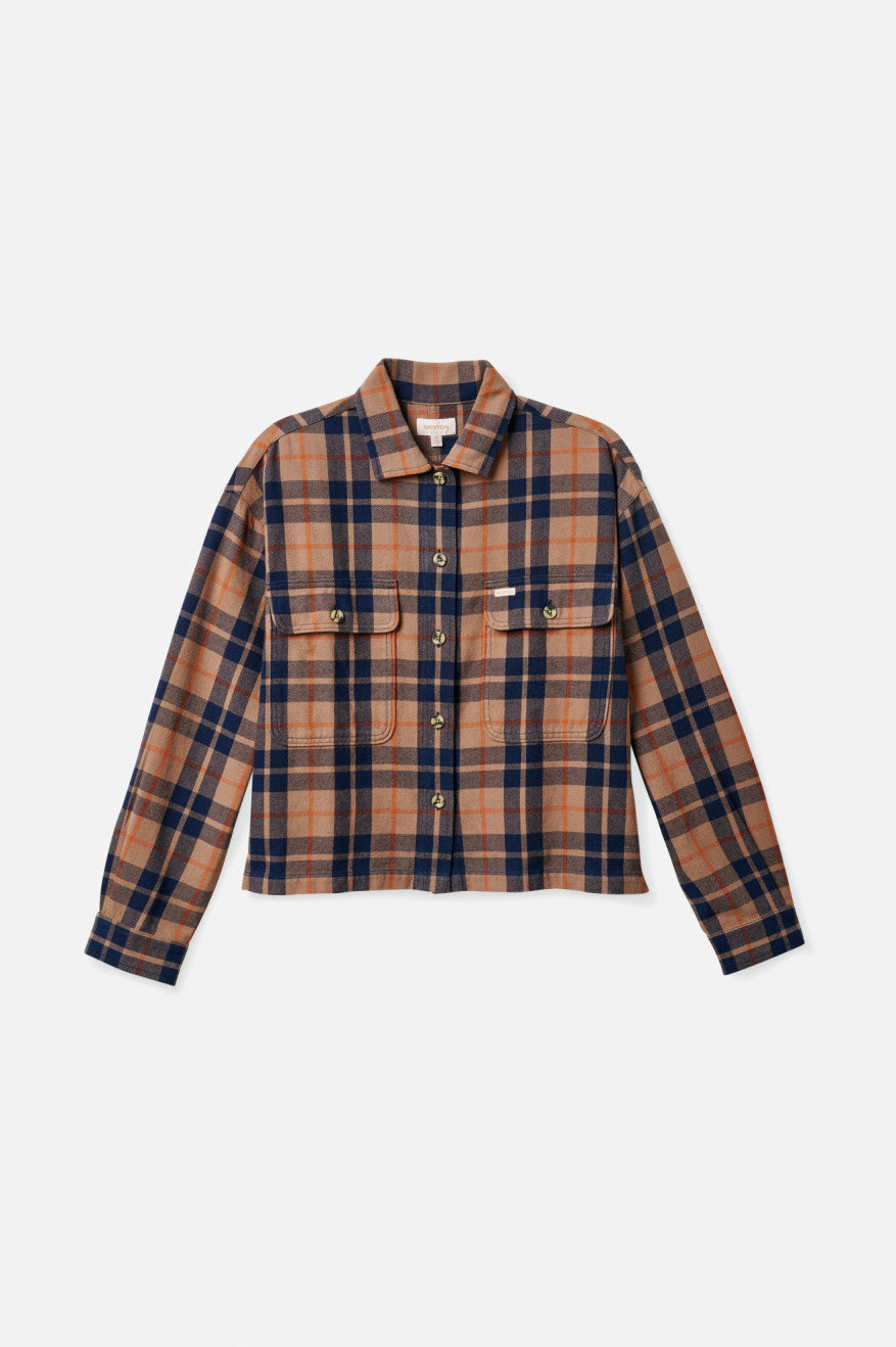 Brixton Bowery L/S Női Flanel Felsők Mélyzöld | YNXD-96247