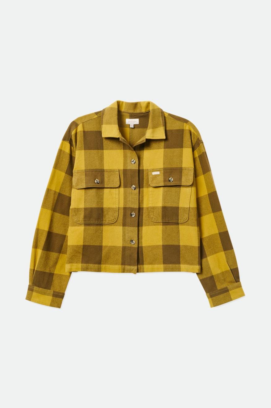 Brixton Bowery L/S Női Flanel Felsők Sárga | CSMK-87546