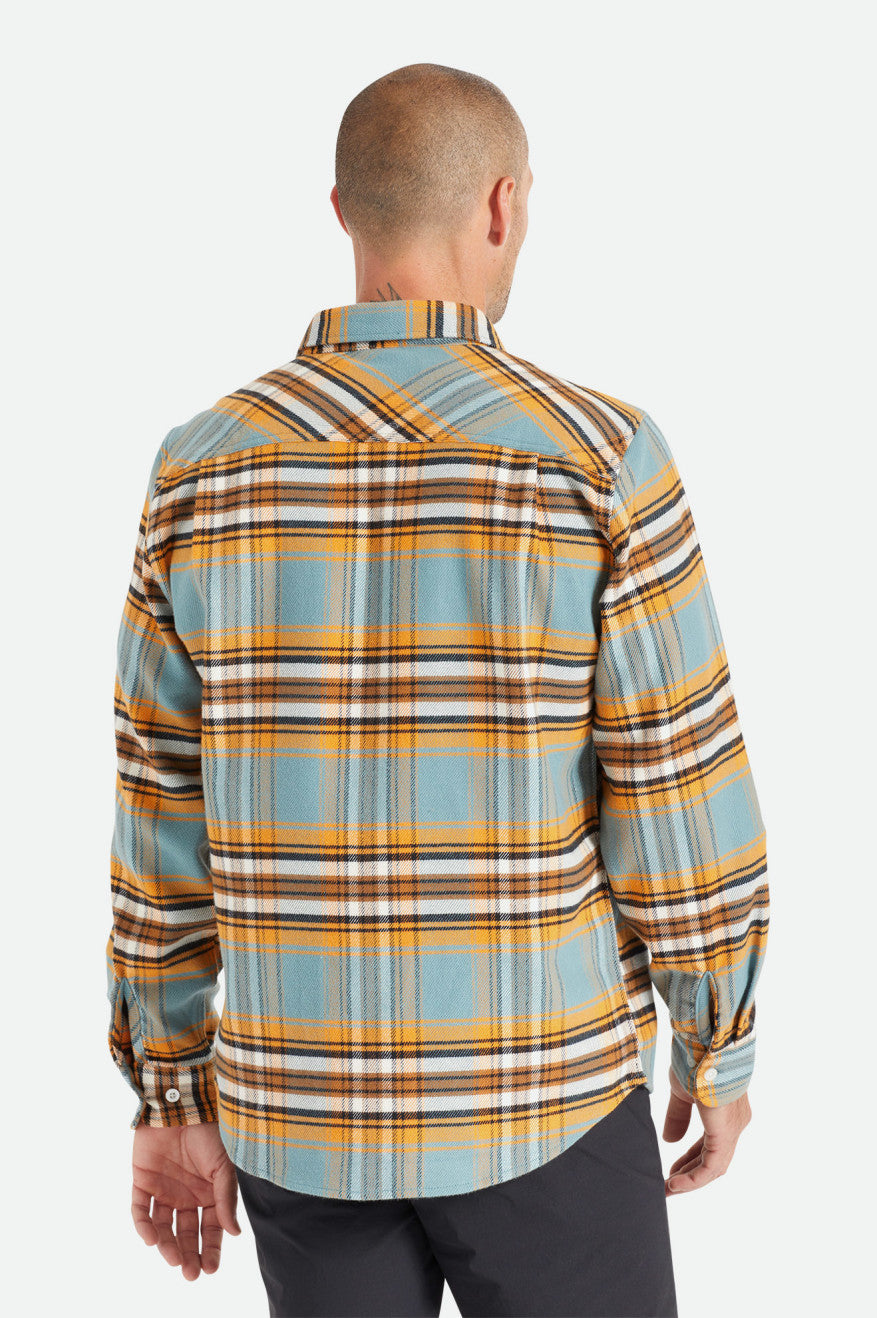 Brixton Bowery Stretch L/S Utility Férfi Szövött Felsők Narancssárga Fehér | BEVI-07421