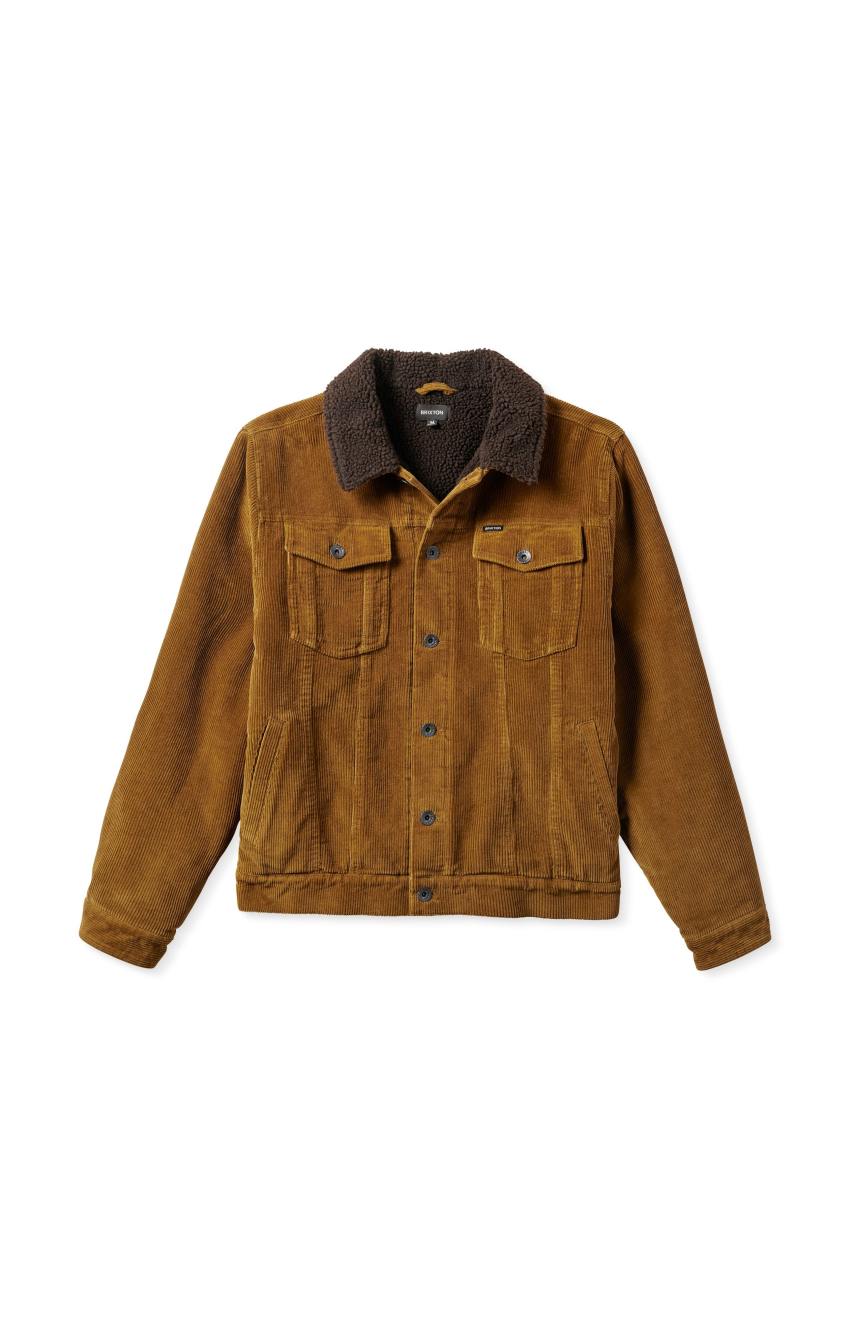 Brixton Cable Sherpa Bélelt Trucker Férfi Kabát Barna | NMZL-58420