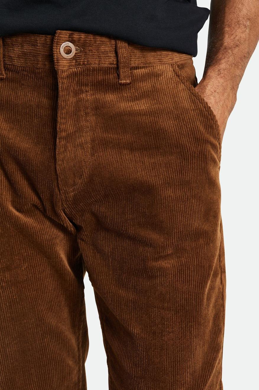 Brixton Choice Chino Regular Férfi Nadrág Barna | XZOR-59468