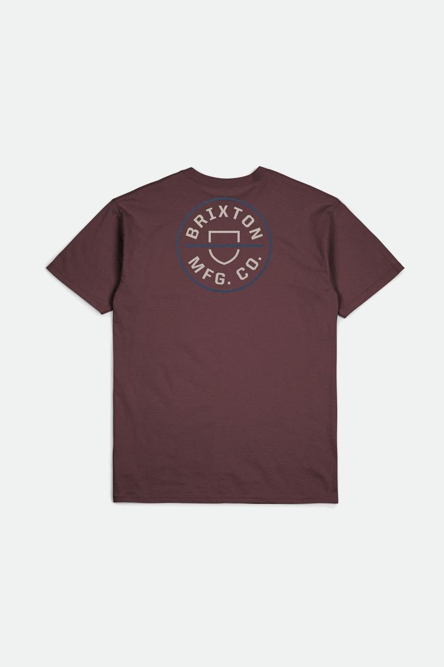 Brixton Crest II S/S Standard Férfi Felsők Bézs Kék | SNVB-32095