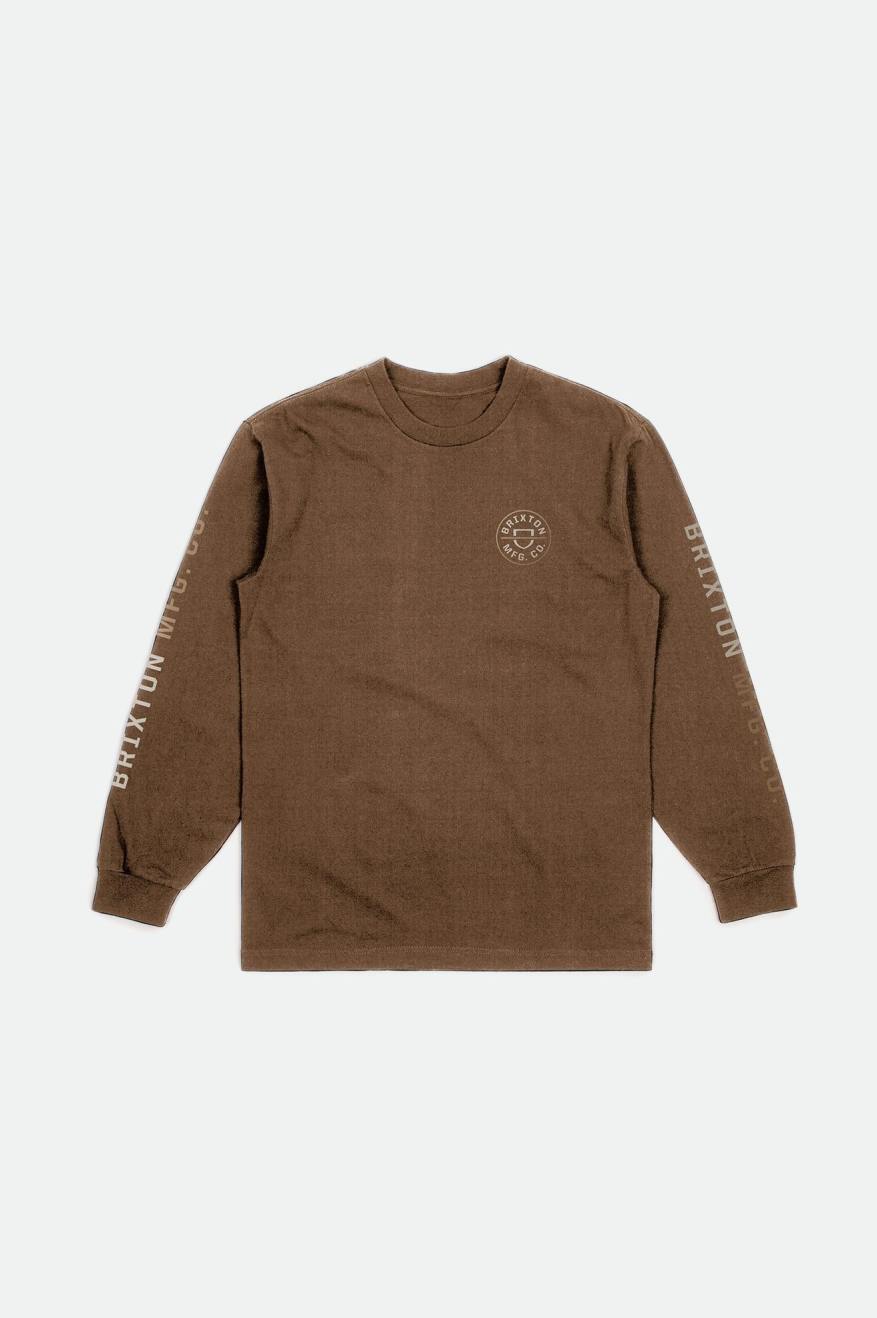 Brixton Crest L/S Standard Férfi Felsők Bézs | WGQN-62078